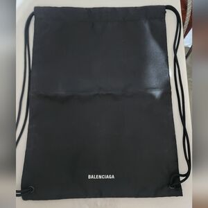 Balenciaga Black Nylon Drawstring Dust Bag • Shoe/Accessory Storage Pouch • Logo